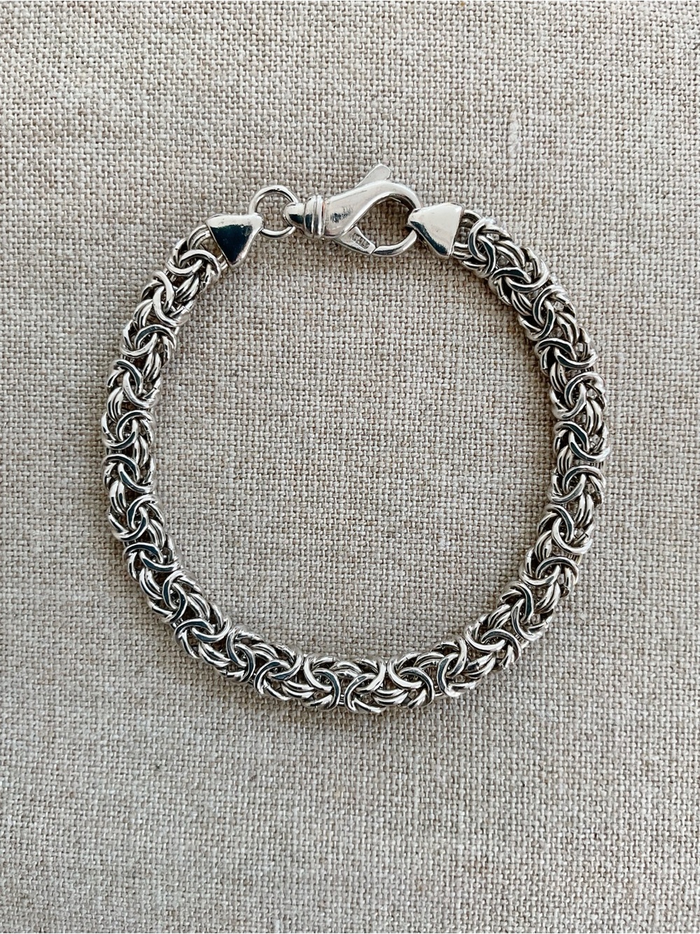 Italian 925 Sterling Silver Byzantine Link Bracelet 7” 9.64g Lobster Clasp